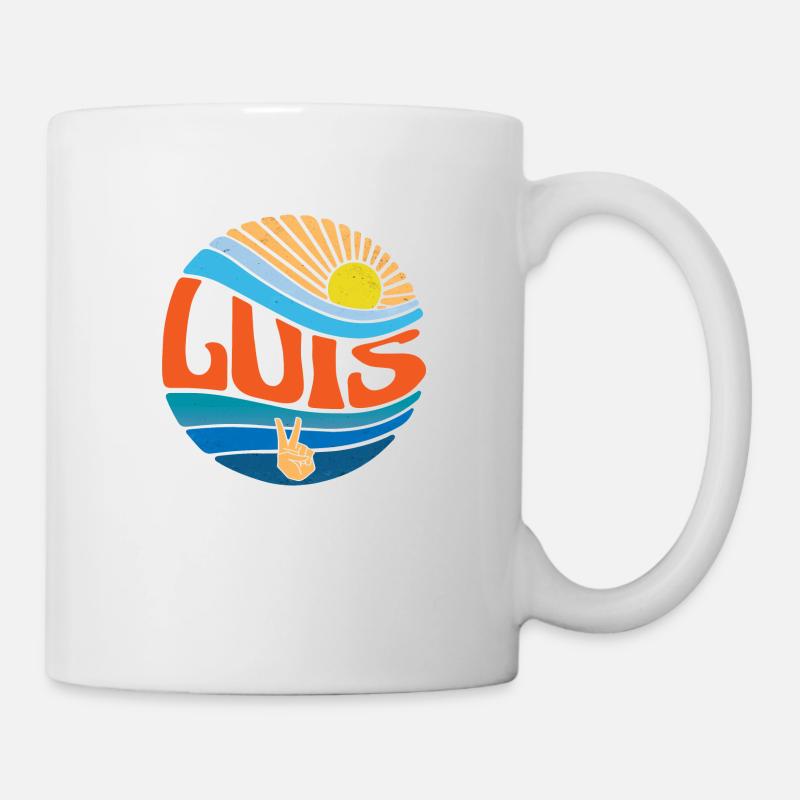 Luis Hemd Vintage Sunset Luis Groovy Tie Dye - Tasse - Weiß