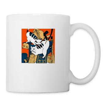 Chats dans le style artistique japonais 4 - Mug blanc - blanc - Droite