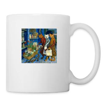 Chats dans le style Van Gogh 2 - Mug blanc - blanc - Droite