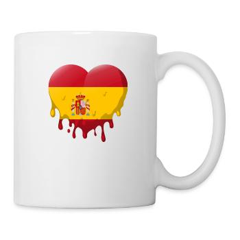 Spain Flag Heart Spanish Flag Love - Mug - white - Right