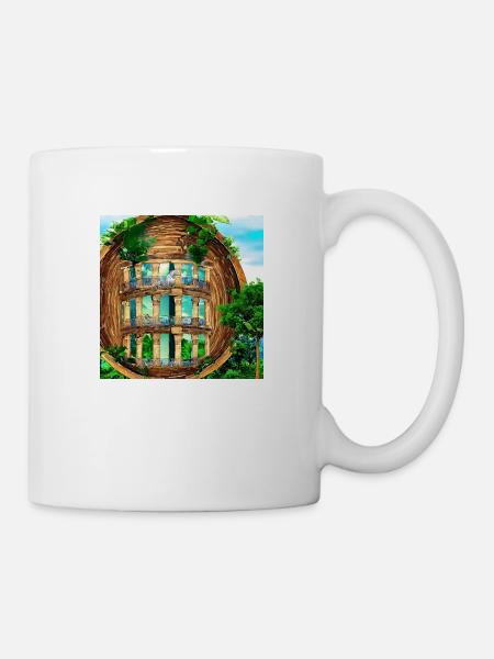 Abstract columns in natural surroundings - Mug - white
