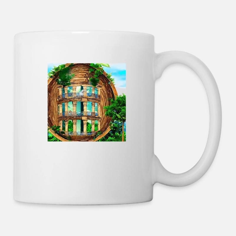 Abstract columns in natural surroundings - Mug - white