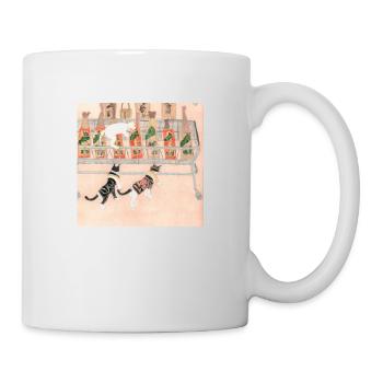 Cats shopping for groceries - Mug - white - Right
