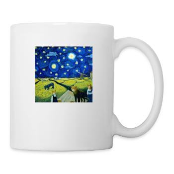 Cats in the "starry night" - Mug - white - Right