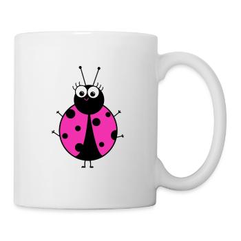 Marienkäfer Pink - Tasse - Weiß - Rechts