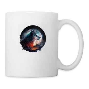 Der Wolf bei Nacht und Nebel - Tasse - Weiß - Rechts