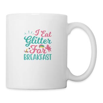 Je mange des paillettes pour le petit déjeuner - Mug blanc - blanc - Droite