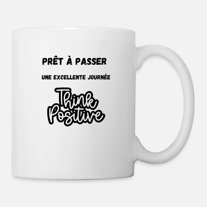 Positive T-shirt - Mug blanc - blanc