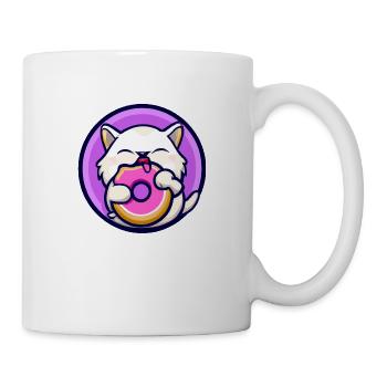 Süße Donut Katze Tshirt Design - Tasse - Weiß - Rechts