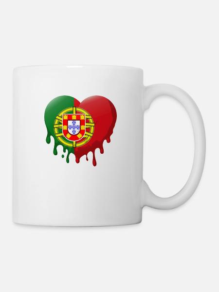 Portugal Flagge Herz Portugiesische Fahne - Tasse - Weiß