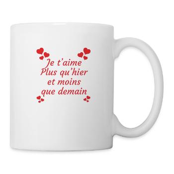 Je t'aime plus qu'hier - Mug blanc - blanc - Droite