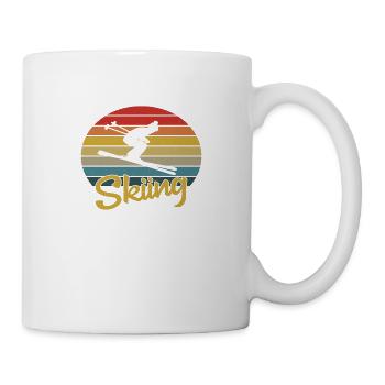 Skiing vintage retro - Mug - white - Right