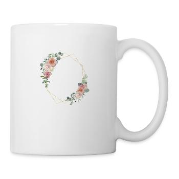 Modern Boho Blumen Geometrisch personalisierbar - Tasse - Weiß - Rechts