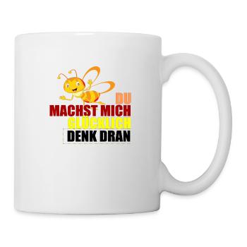 Glückliche Biene - Tasse - Weiß - Rechts