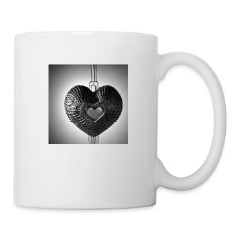 Metall Herz Schmuck - Tasse - Weiß - Rechts