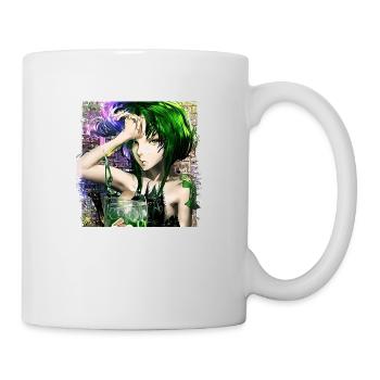 Fille aux cheveux verts le jour de la Saint-Patrick - Mug blanc - blanc - Droite