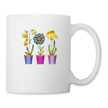 Blumen - Tasse - Weiß - Rechts
