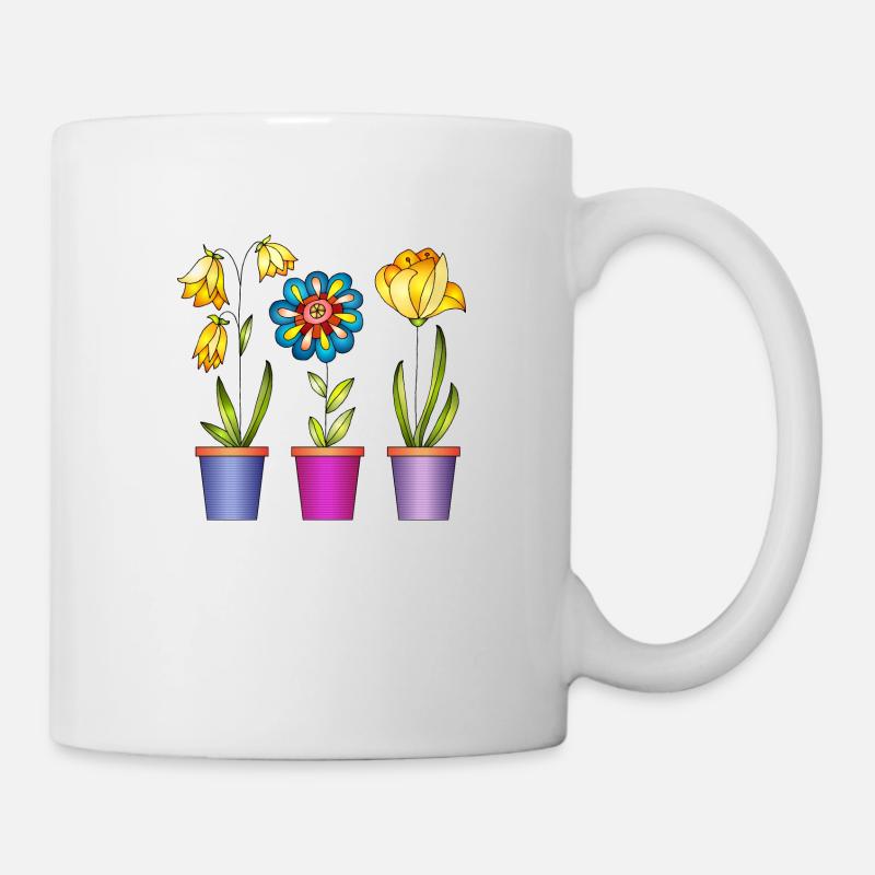Blumen - Tasse - Weiß