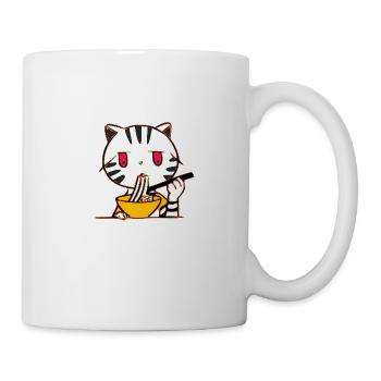 Dooz die Katze, die Nudeln isst - Tasse - Weiß - Rechts
