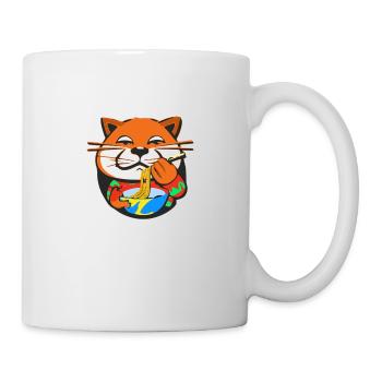Zoz die Katze, die Nudeln frisst - Tasse - Weiß - Rechts