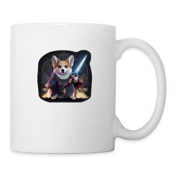 CorgiKreuz-Ritter - Tasse - Weiß - Rechts