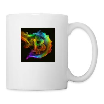 Symbole Bitcoin dans un design coloré HD - Mug blanc - blanc - Droite