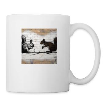 Hase vs Hörnchen - Tasse - Weiß - Rechts