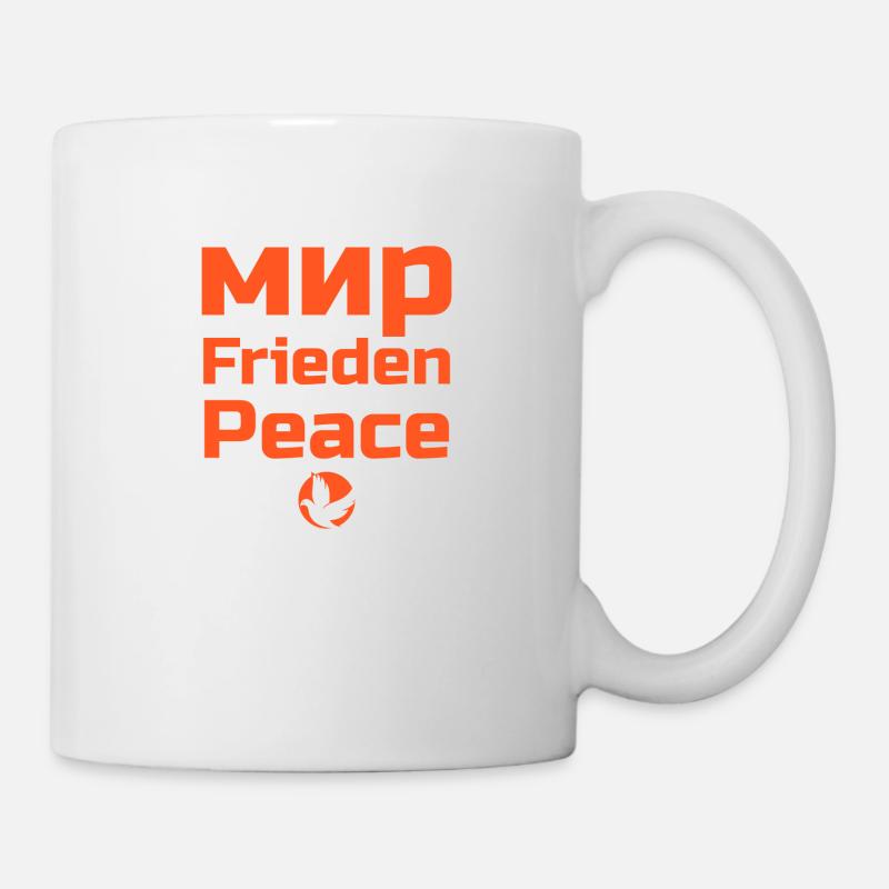 Mir Frieden Peace - Tasse - Weiß
