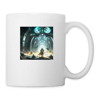 Science-fiction : combat : art numérique - Mug blanc - blanc - Droite