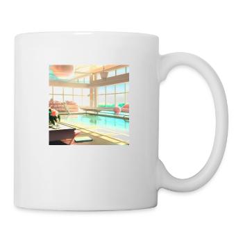 Ein sonnendurchfluteter Lounge-Bereich digital art - Tasse - Weiß - Rechts