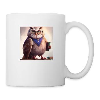 Owl comme bibliothécaire art numérique - Mug blanc - blanc - Droite