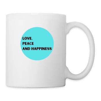 Love, Peace and Happiness - Tasse - Weiß - Rechts
