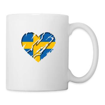 Drapeau de la Suède Scandinavie Drapeau suédois - Mug blanc - blanc - Droite