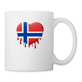 Drapeau de la Norvège Scandinavie Drapeau norvégien - Mug blanc - blanc - Droite