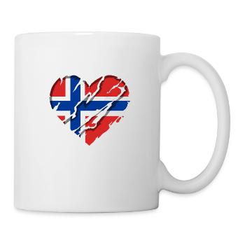Drapeau de la Norvège Scandinavie Drapeau norvégien - Mug blanc - blanc - Droite