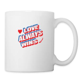 L’amour gagne toujours - Mug blanc - blanc - Droite