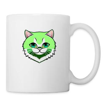 cute little green cat - Mug - white - Right