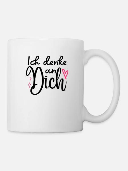 "Ich denke an Dich" Motiv,Valentinstagsgeschenk - Tasse - Weiß