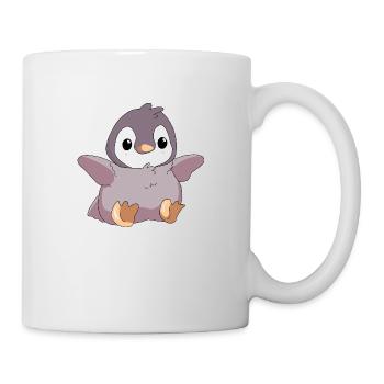 Kleiner süßer glücklicher Pinguin - Tasse - Weiß - Rechts