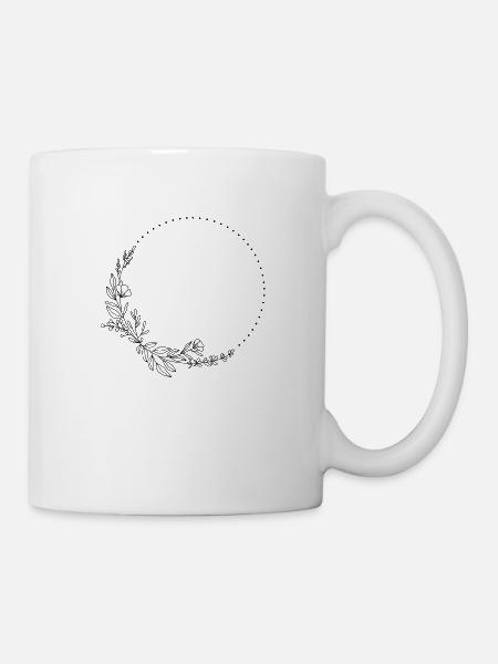 Blumen Rahmen - Tasse - Weiß