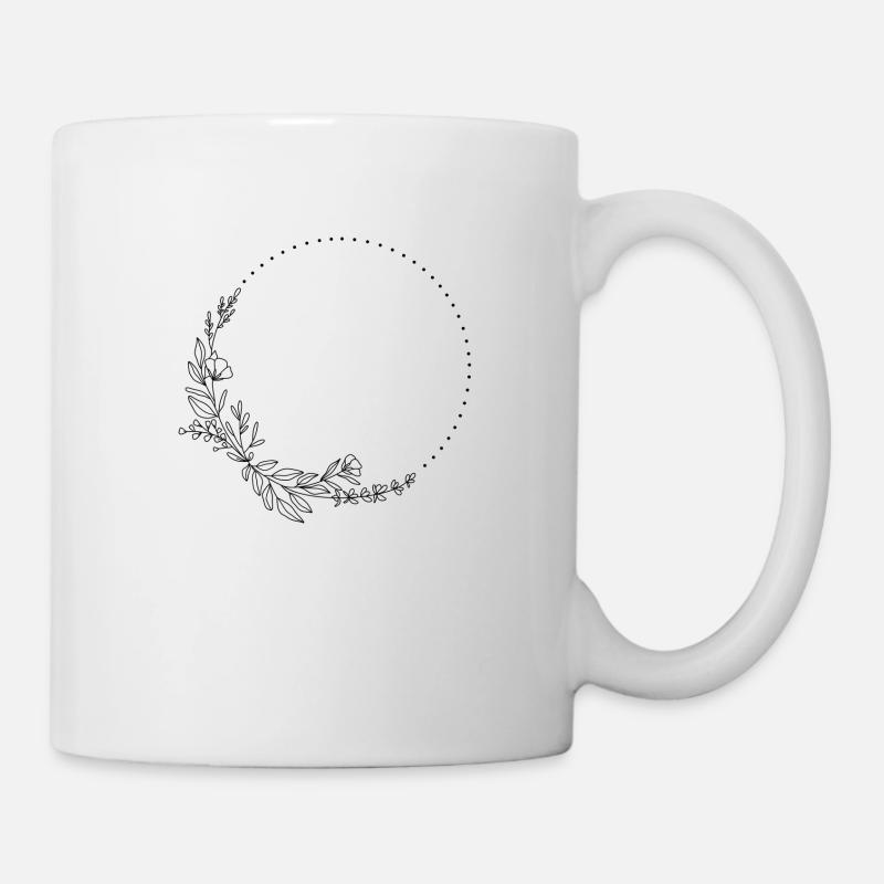 Blumen Rahmen - Tasse - Weiß