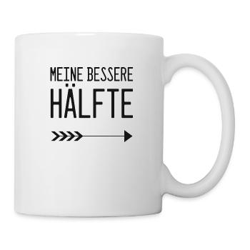 Valentinstag Partnershirt: meine bessere Hälfte - Tasse - Weiß - Rechts
