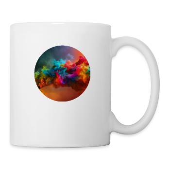 Digital Art - Bunter Nebel/Rauch - Tasse - Weiß - Rechts