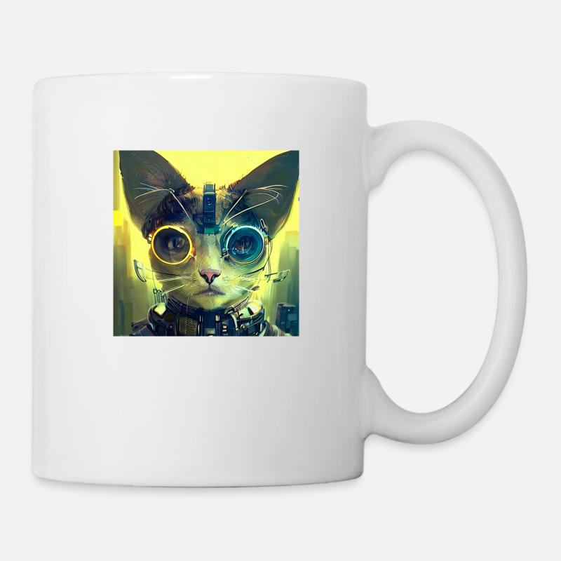 Chat futuriste - Mug blanc - blanc