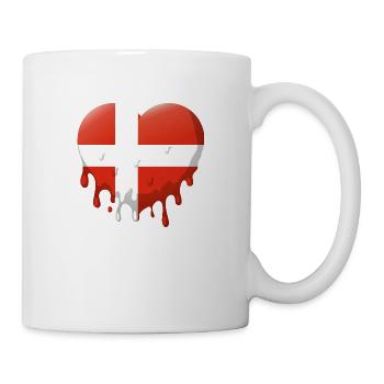 Denmark Flag Scandinavia Danish Flag Heart - Mug - white - Right