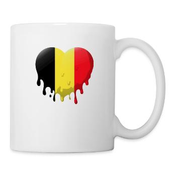 Belgique Flag Vintage Belgian Flag Heart - Mug blanc - blanc - Droite