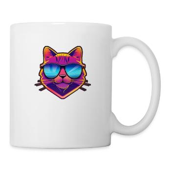 Coole Katze mit Sonnenbrille - Tasse - Weiß - Rechts