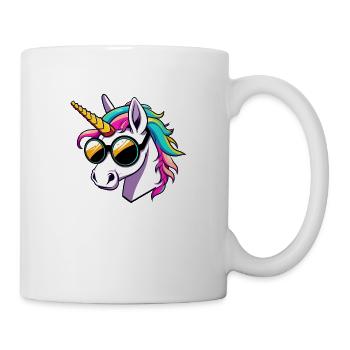 Einhorn mit Sonnenbrille - Tasse - Weiß - Rechts