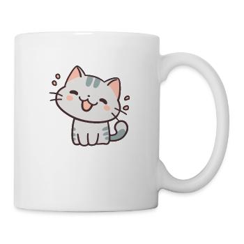 Süße Katze - Tasse - Weiß - Rechts