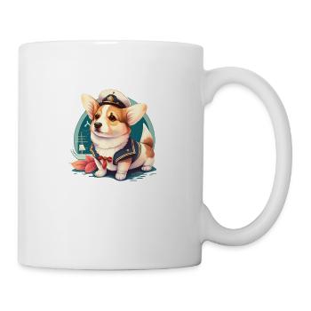 Corgi Matrose - Tasse - Weiß - Rechts